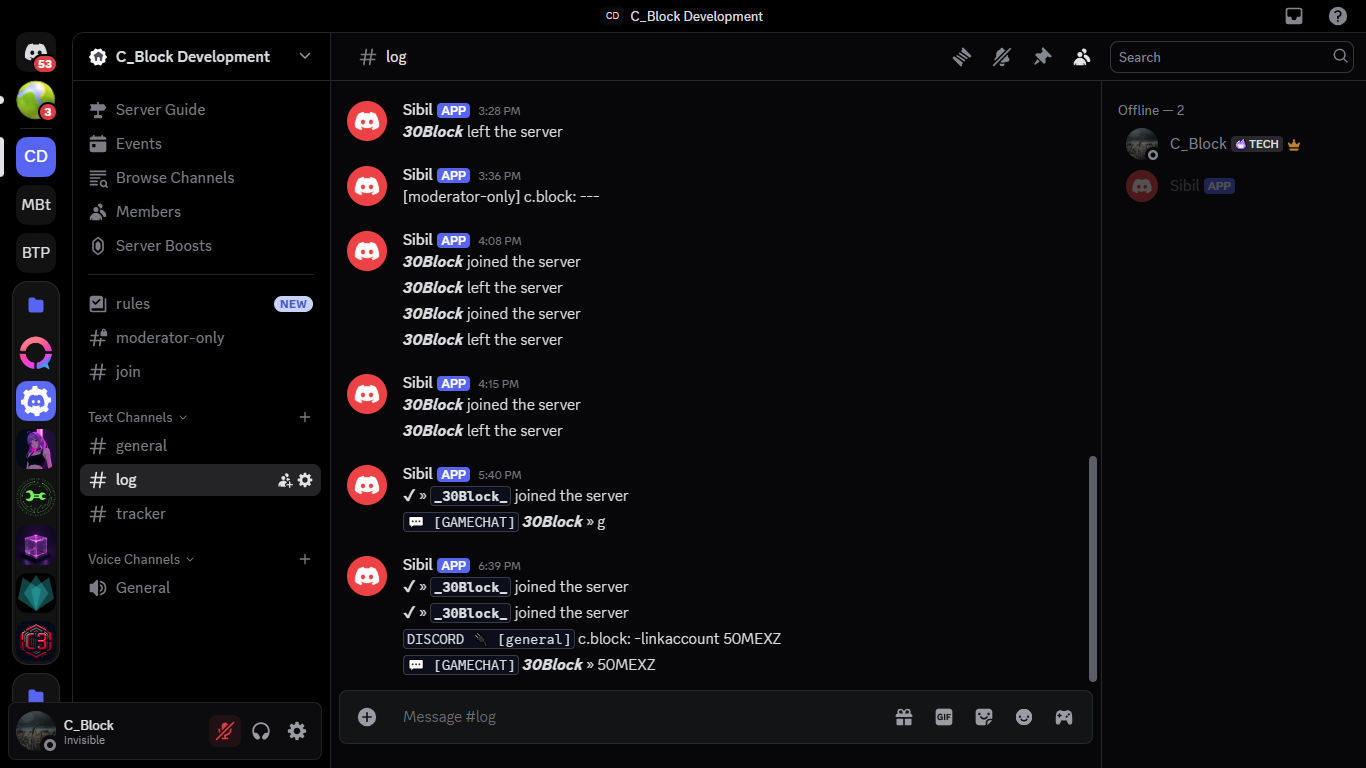 Log channels CTDiscord